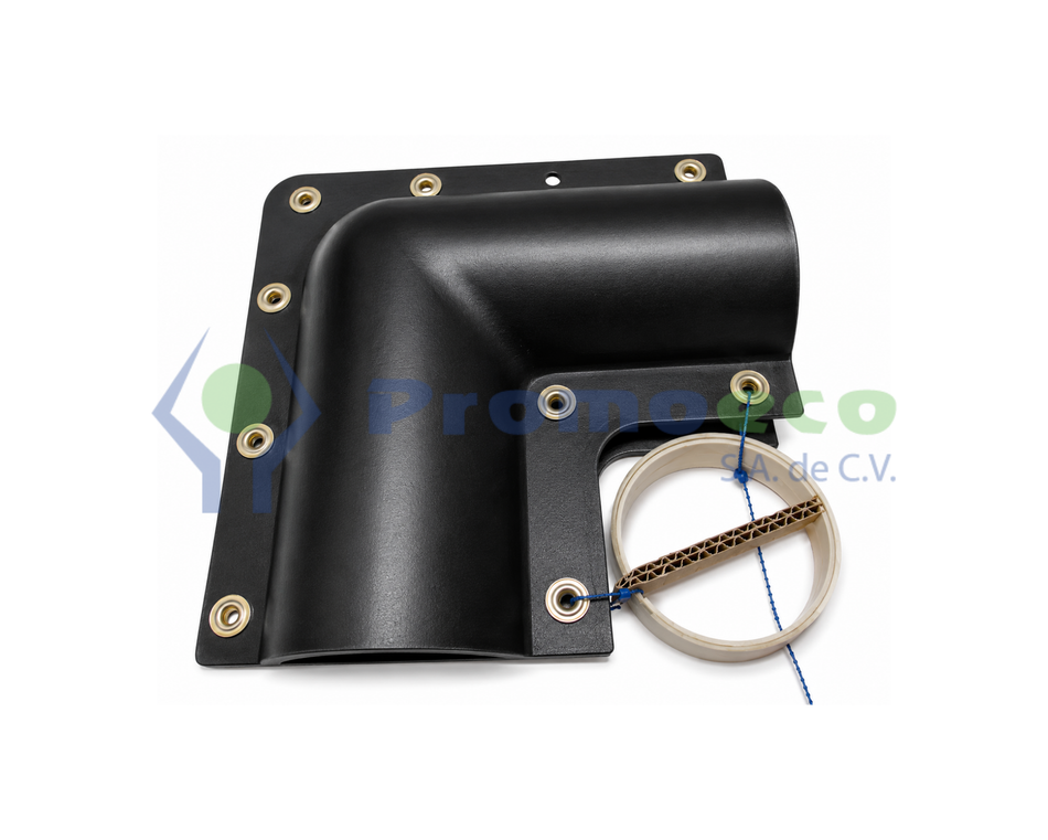 Codo Secundario de 90° de 4" en Fibra de Vidrio