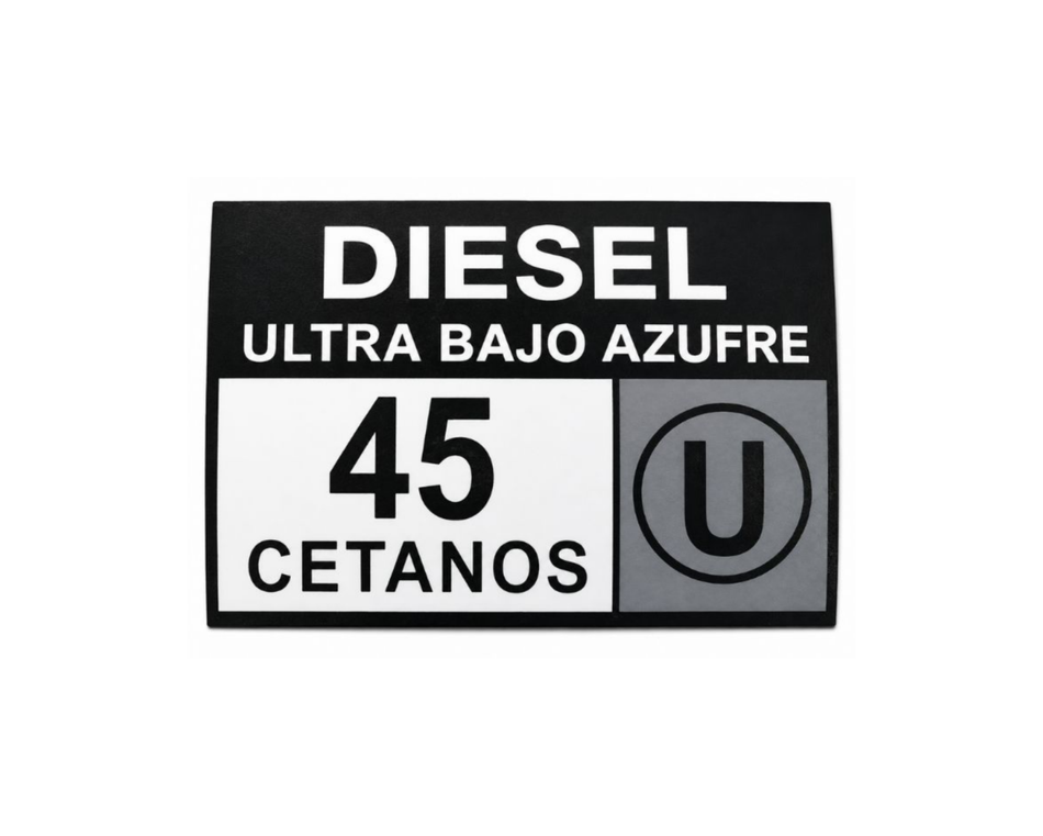 Señalamiento Lexan Diésel 45 Cetanos