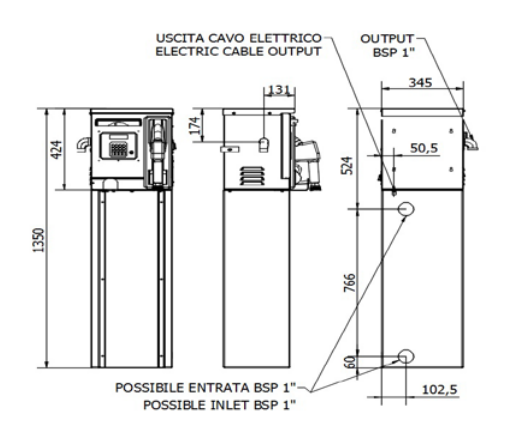 CAMI DISPENSER COLUMNA ELECTRÓNICA 70 l/min 115V