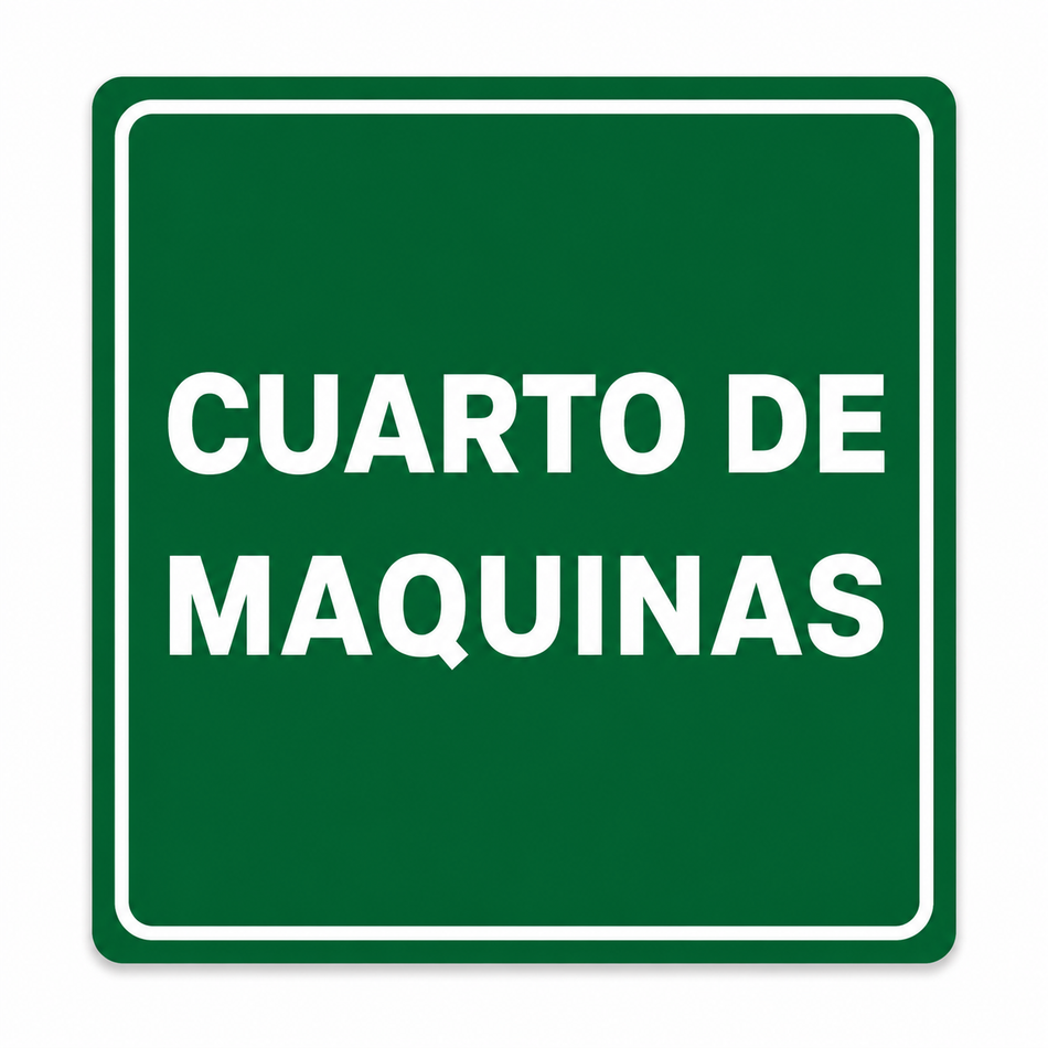 Señalamiento de Cuarto de Máquinas en Lámina