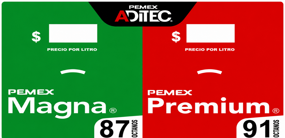 Calcomanía Lexan Magna-Premium Pemex Aditec 91