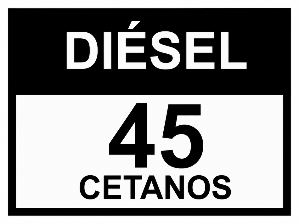 Señalamiento Lexan Diésel 45 Cetanos