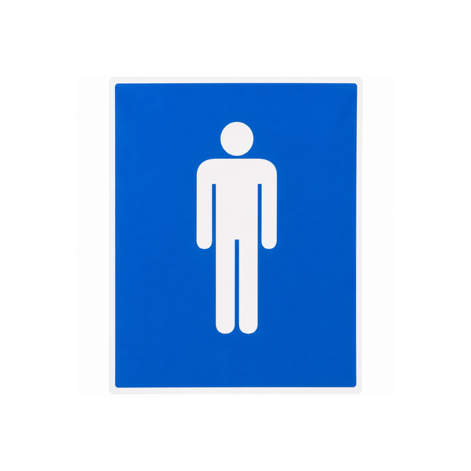 Señalamiento Sanitarios Hombres en Lámina