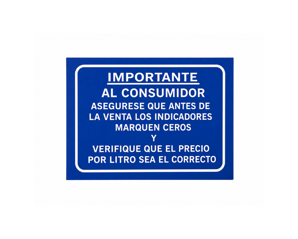 Calcomanía Lexan Aviso al Consumidor