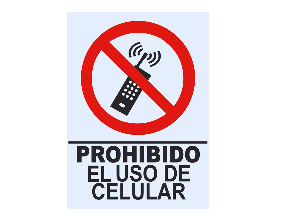 Señalamiento Reflejante "Prohibido el uso de Celular"