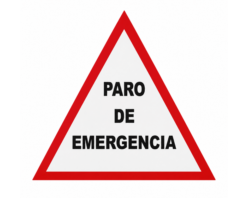 Señalamiento Lexan de Paro de Emergencia