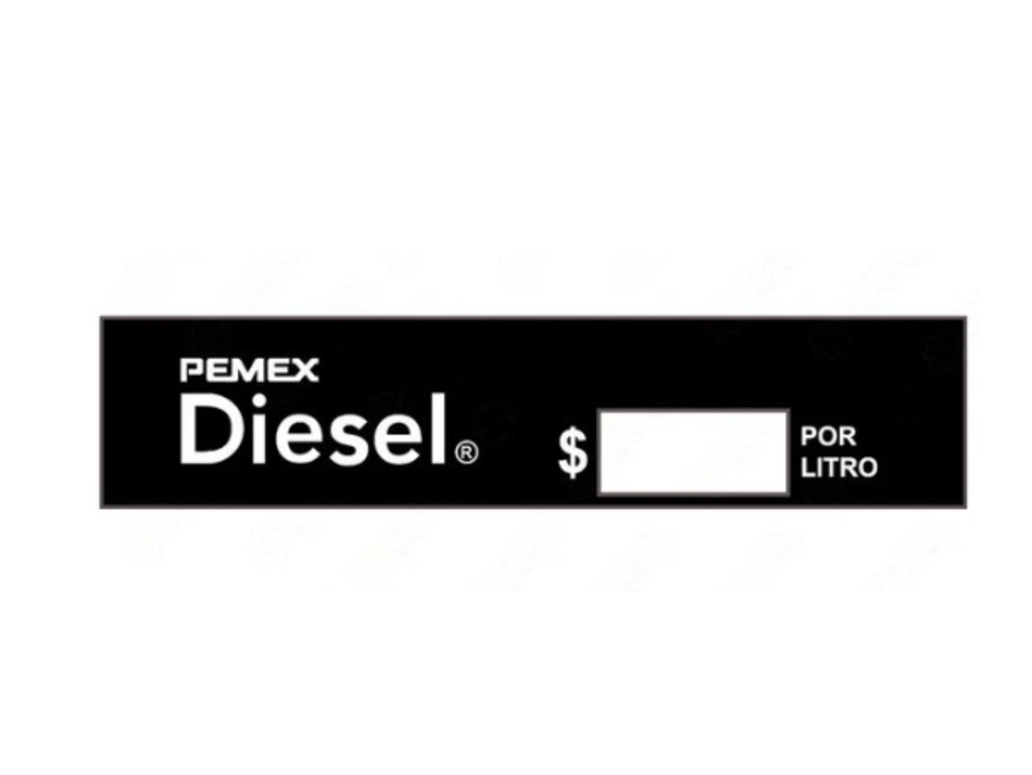 Calcomanía Lexan Precio por Litro Diésel Aditec para Helix