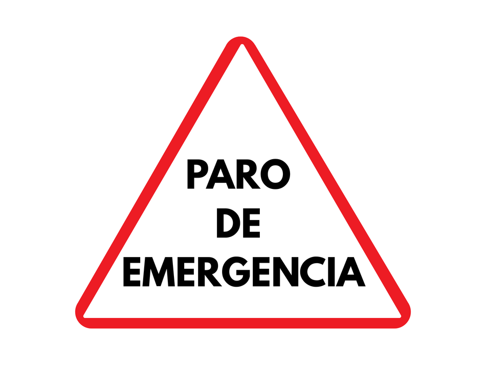 Señalamiento de Paro de Emergencia en Lámina
