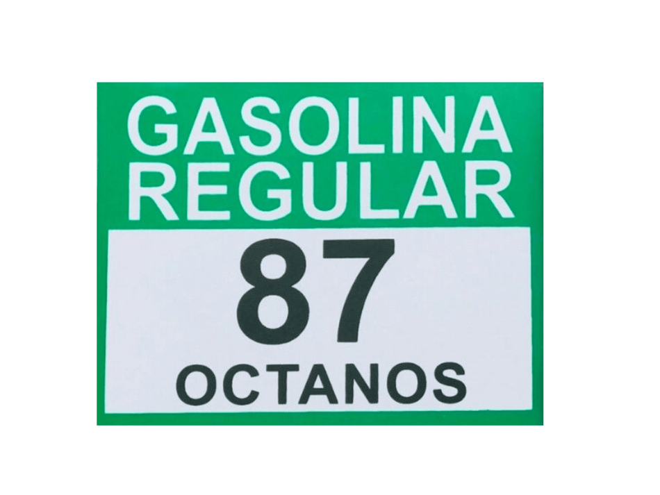 Calcomanía Lexan Gasolina Pemex Magna 87 Octanos