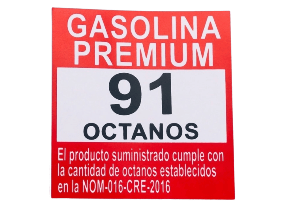 Calcomanía Vinil Premium 91 Octanos
